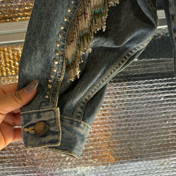 Code Blue vintage Jean Jacket Beaded Floral. Women’s size M - Picture 14 of 16